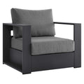 Tahoe Outdoor Patio Powder-Coated Aluminum Armchair - EEI-5675-GRY-CHA