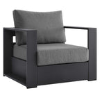 Tahoe Outdoor Patio Powder-Coated Aluminum Armchair - EEI-5675-GRY-CHA
