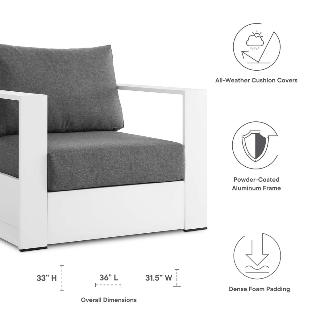 modern Outdoor Patio Powder-Coated Aluminum Armchair