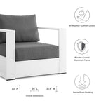 modern Outdoor Patio Powder-Coated Aluminum Armchair