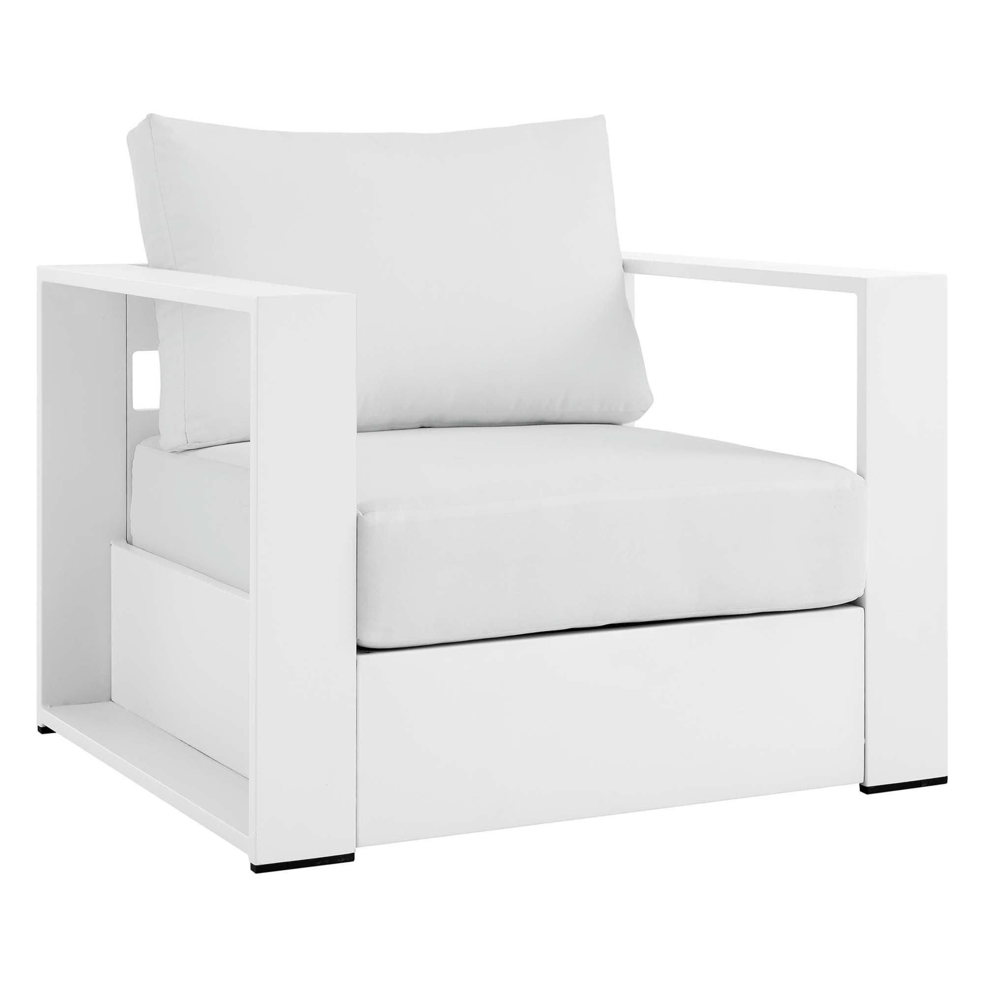 Tahoe Outdoor Patio Powder-Coated Aluminum Armchair - EEI-5675-WHI-WHI