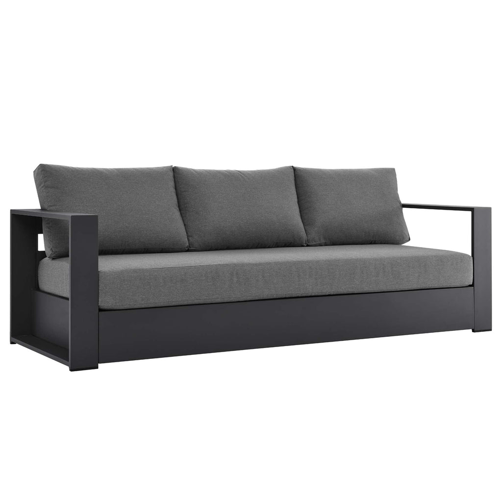 Tahoe Outdoor Patio Powder-Coated Aluminum Sofa - EEI-5676-GRY-CHA