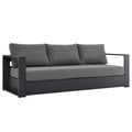 Tahoe Outdoor Patio Powder-Coated Aluminum Sofa - EEI-5676-GRY-CHA