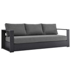 Tahoe Outdoor Patio Powder-Coated Aluminum Sofa - EEI-5676-GRY-CHA