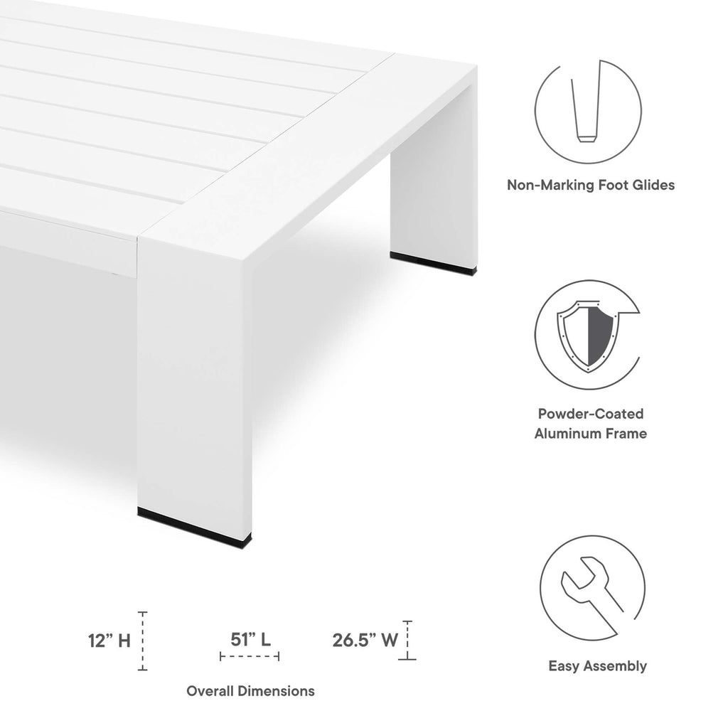 modern Outdoor Patio Powder-Coated Aluminum Coffee Table