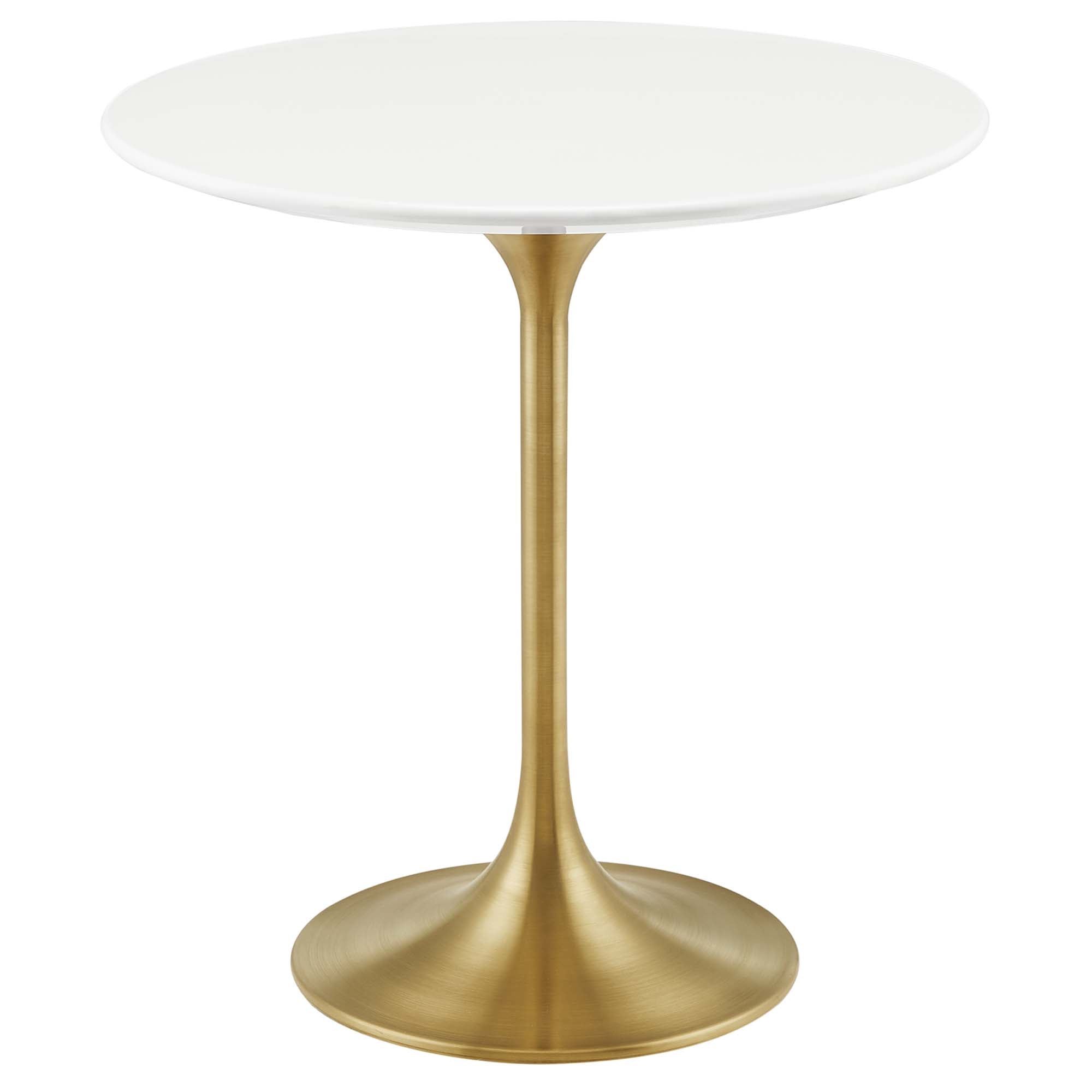 Lippa Round Wood Side Table - EEI-5683-GLD-WHI