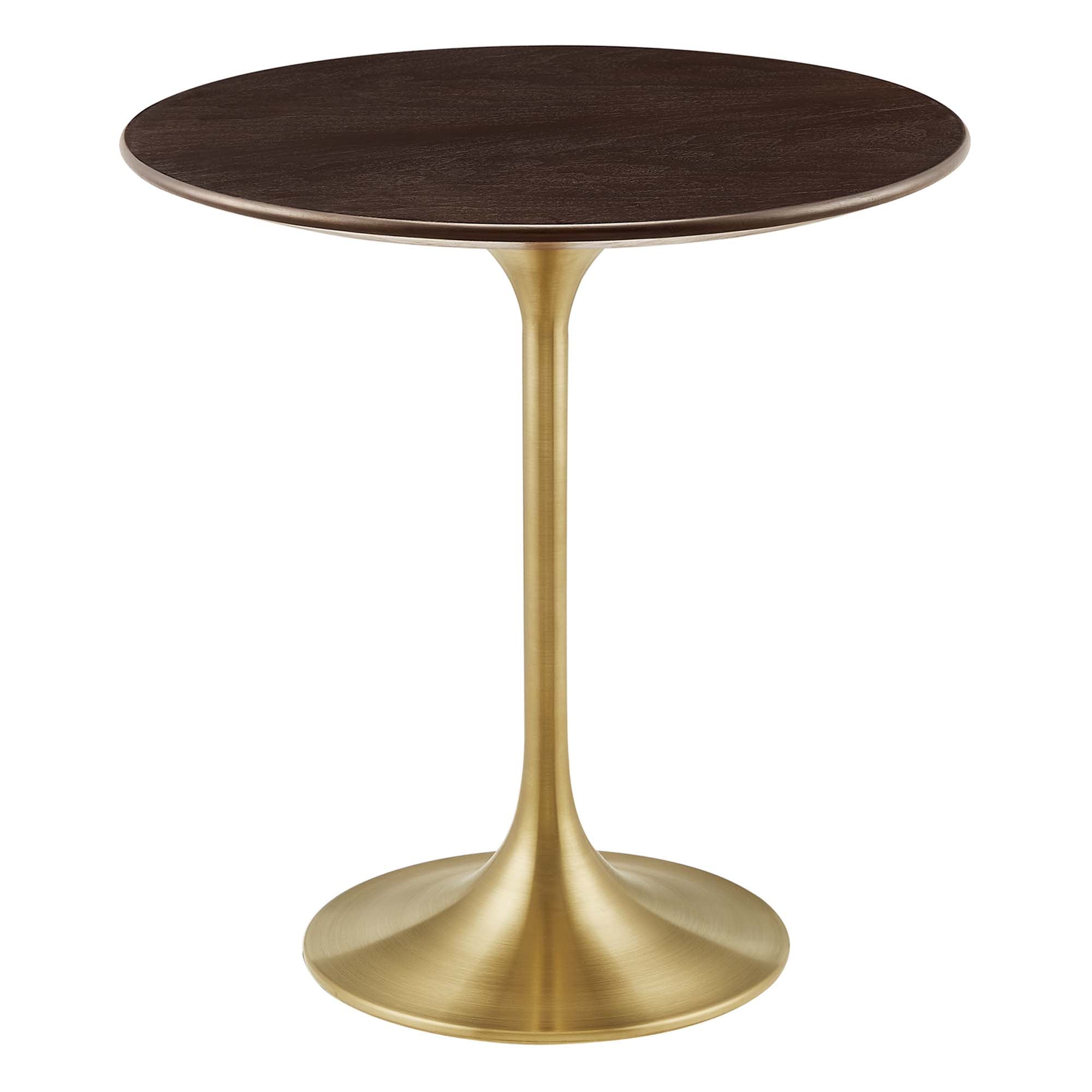 Lippa Round Wood Side Table - EEI-5684-GLD-CHE