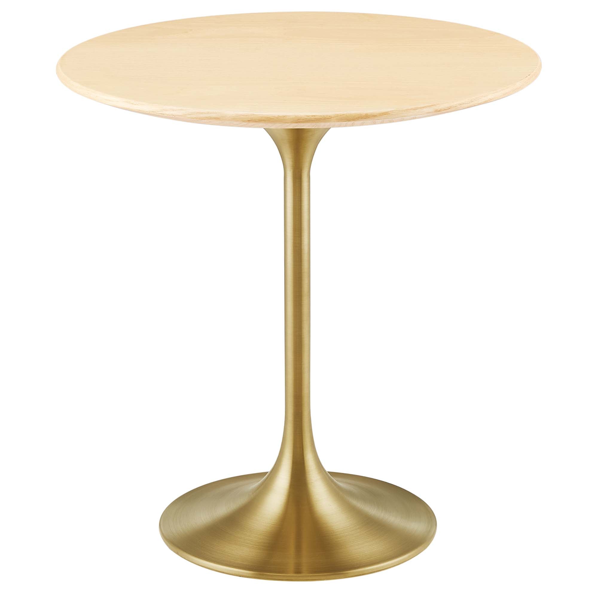 Lippa Round Wood Side Table - EEI-5684-GLD-NAT