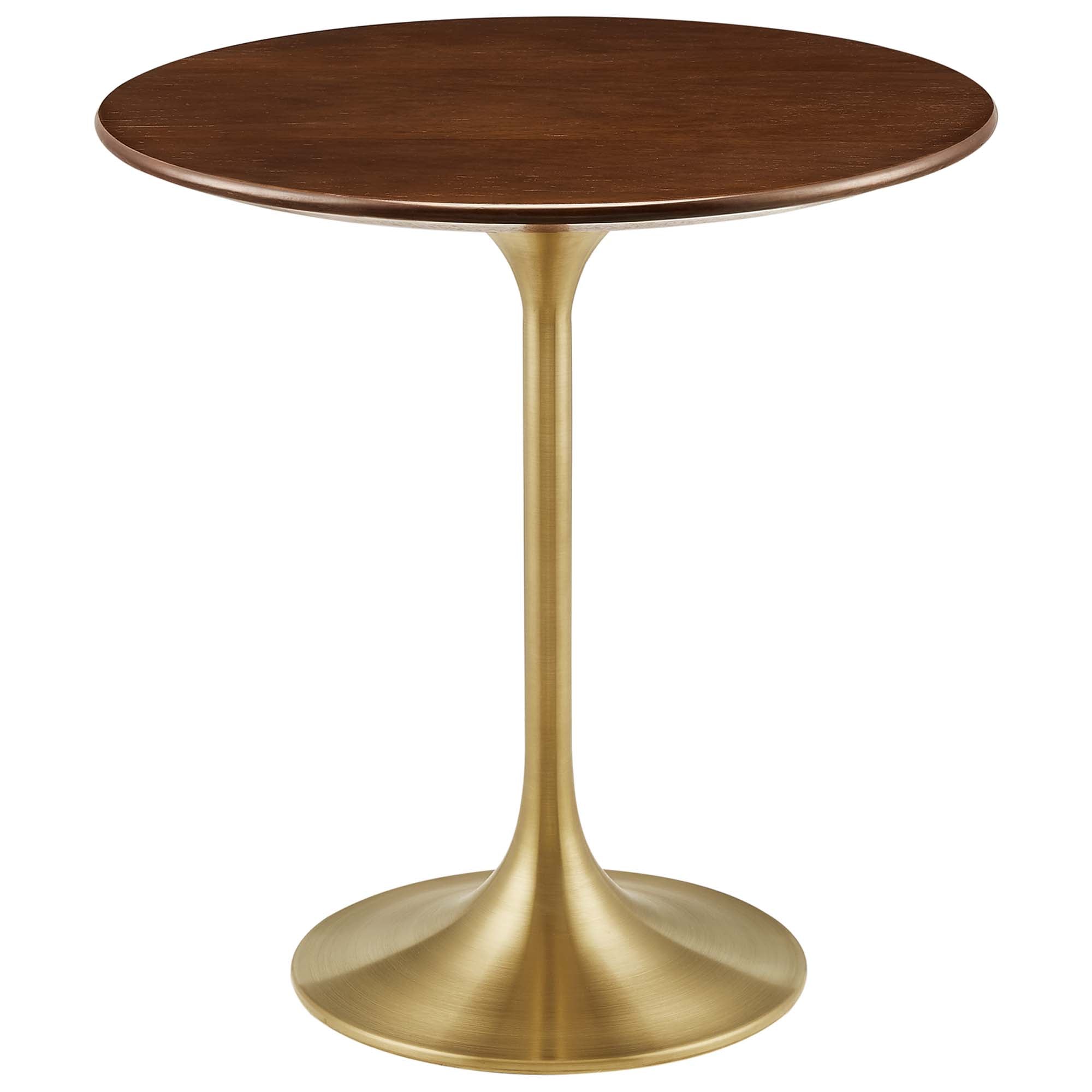 Lippa Round Wood Side Table - EEI-5684-GLD-WAL