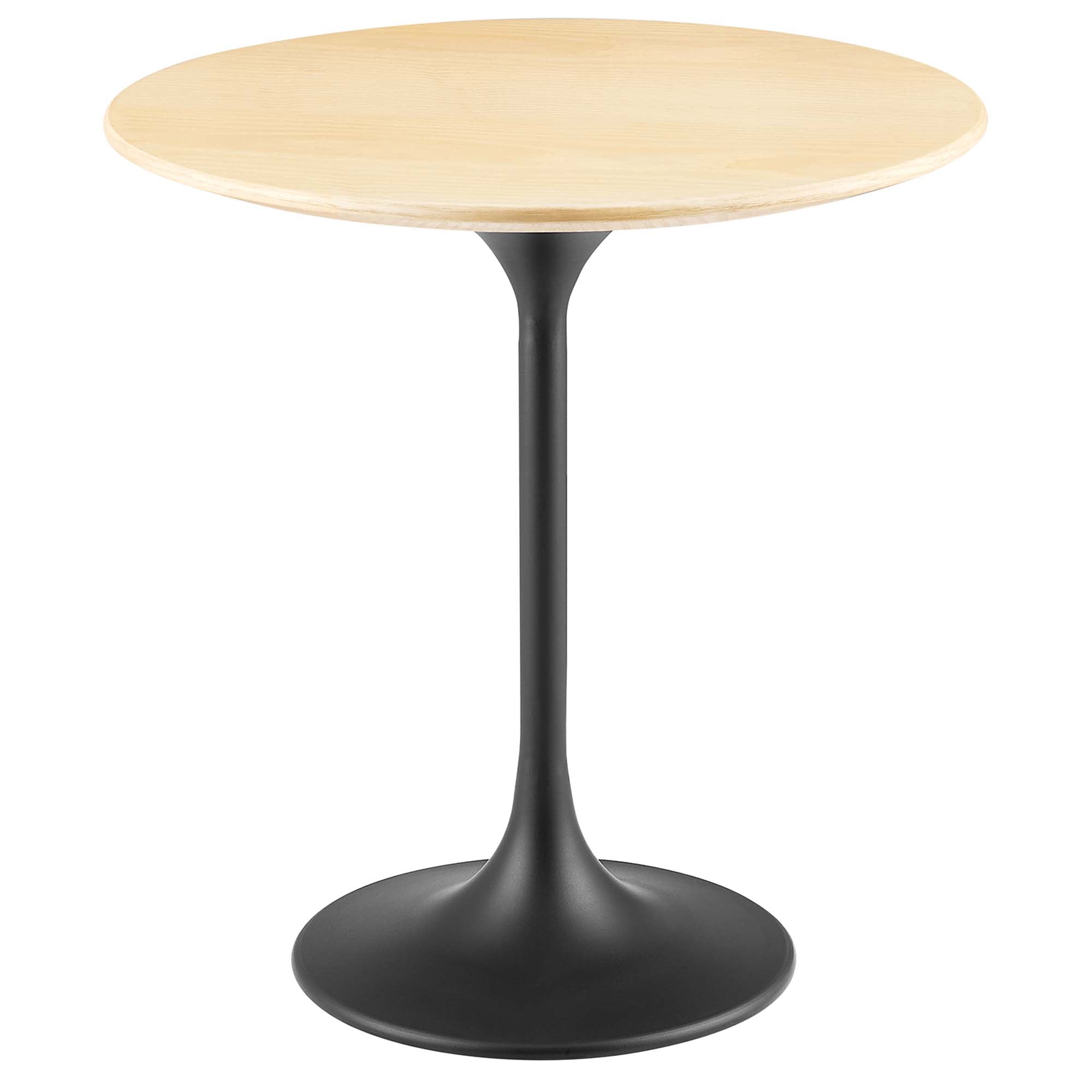 Lippa Round Wood Side Table - EEI-5689-BLK-NAT