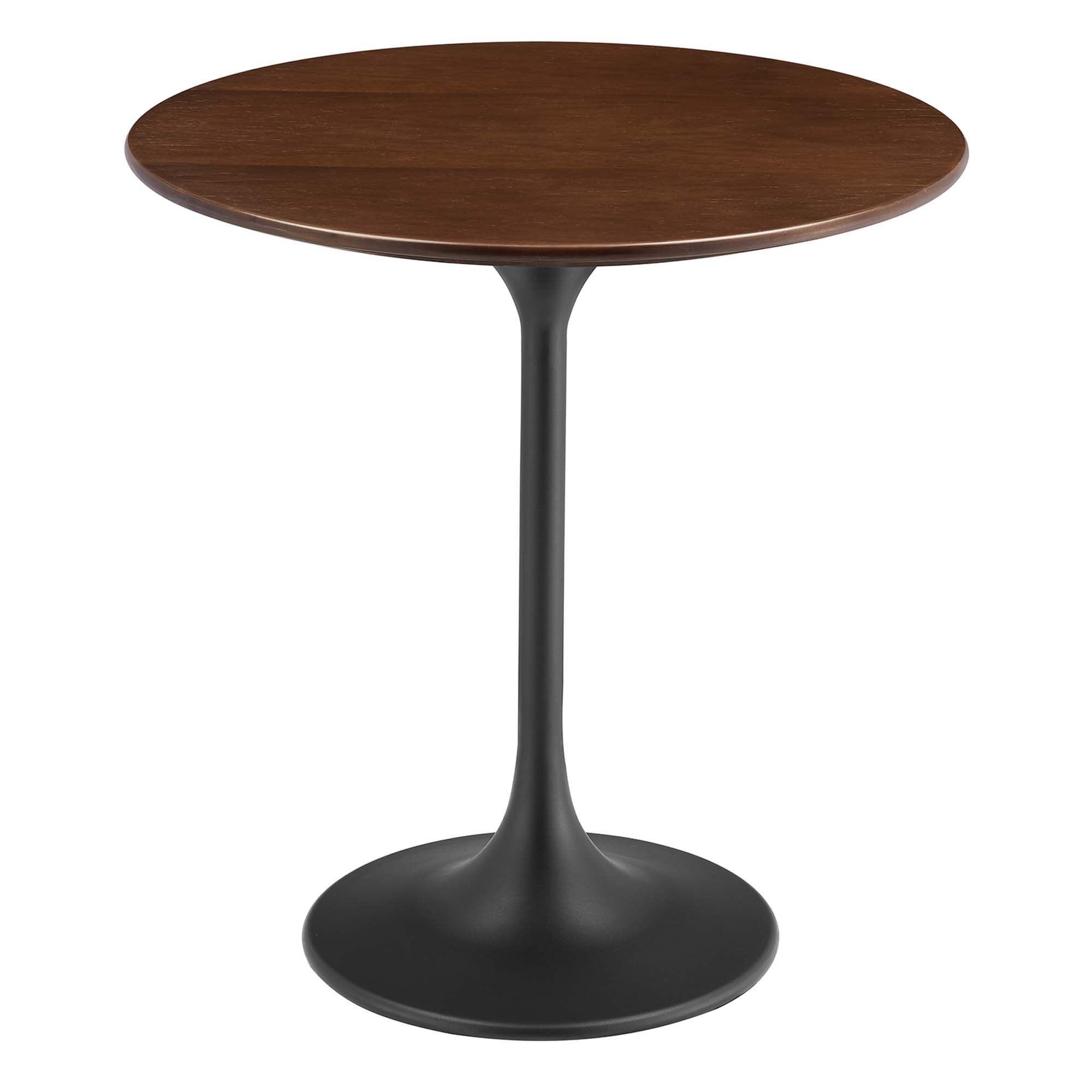 Lippa Round Wood Side Table - EEI-5689-BLK-WAL
