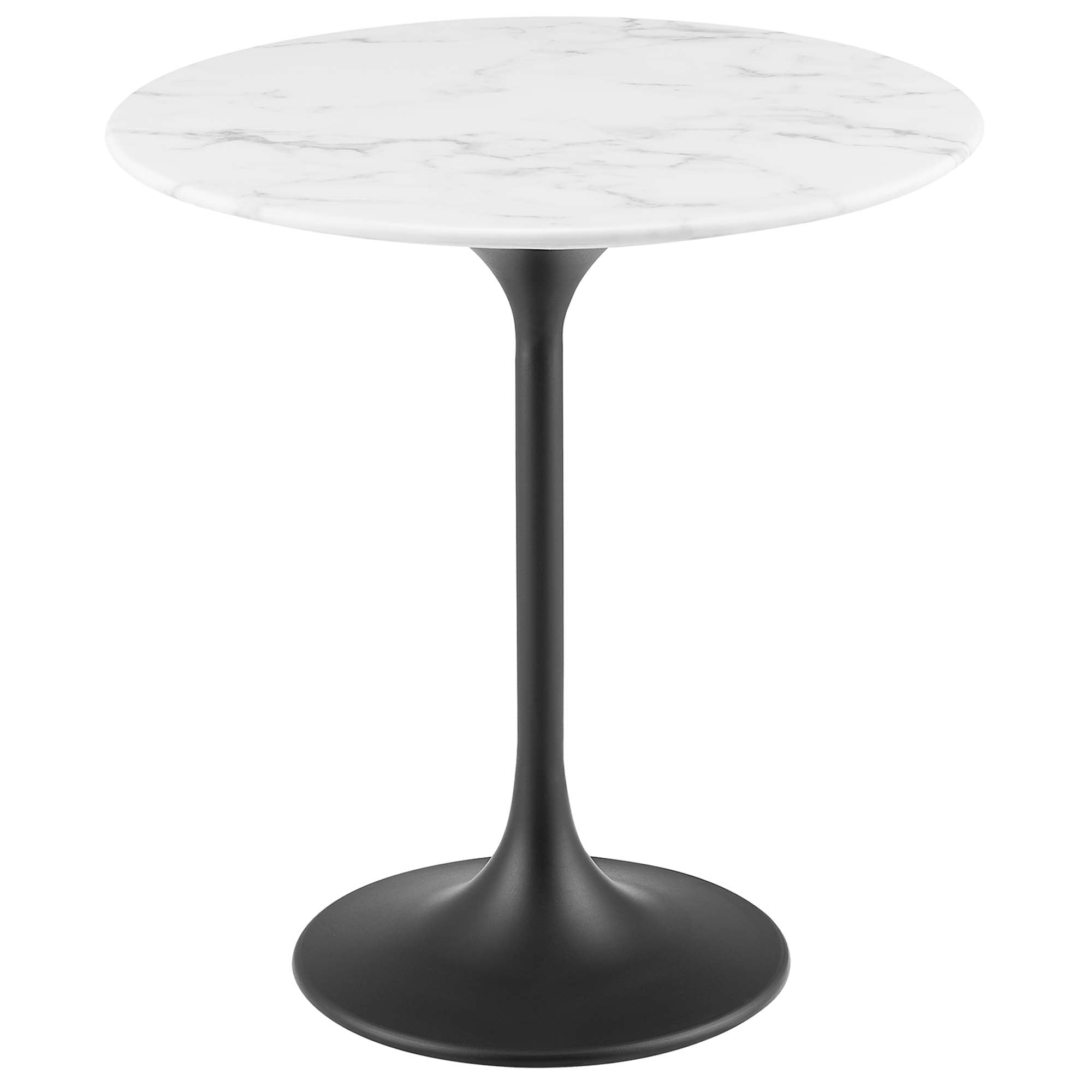Lippa Round Artificial Marble Side Table - EEI-5690-BLK-WHI