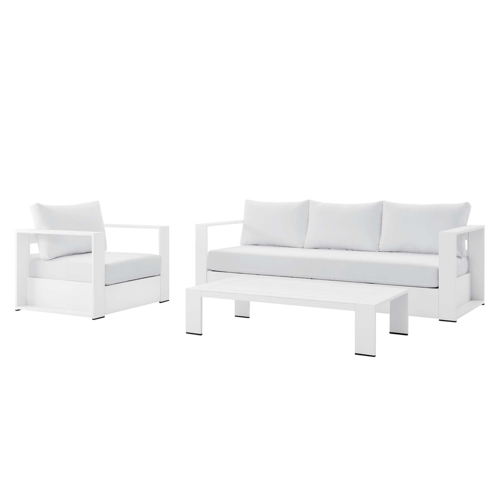 modern 3-Piece Outdoor Patio Powder-Coated Aluminum Set