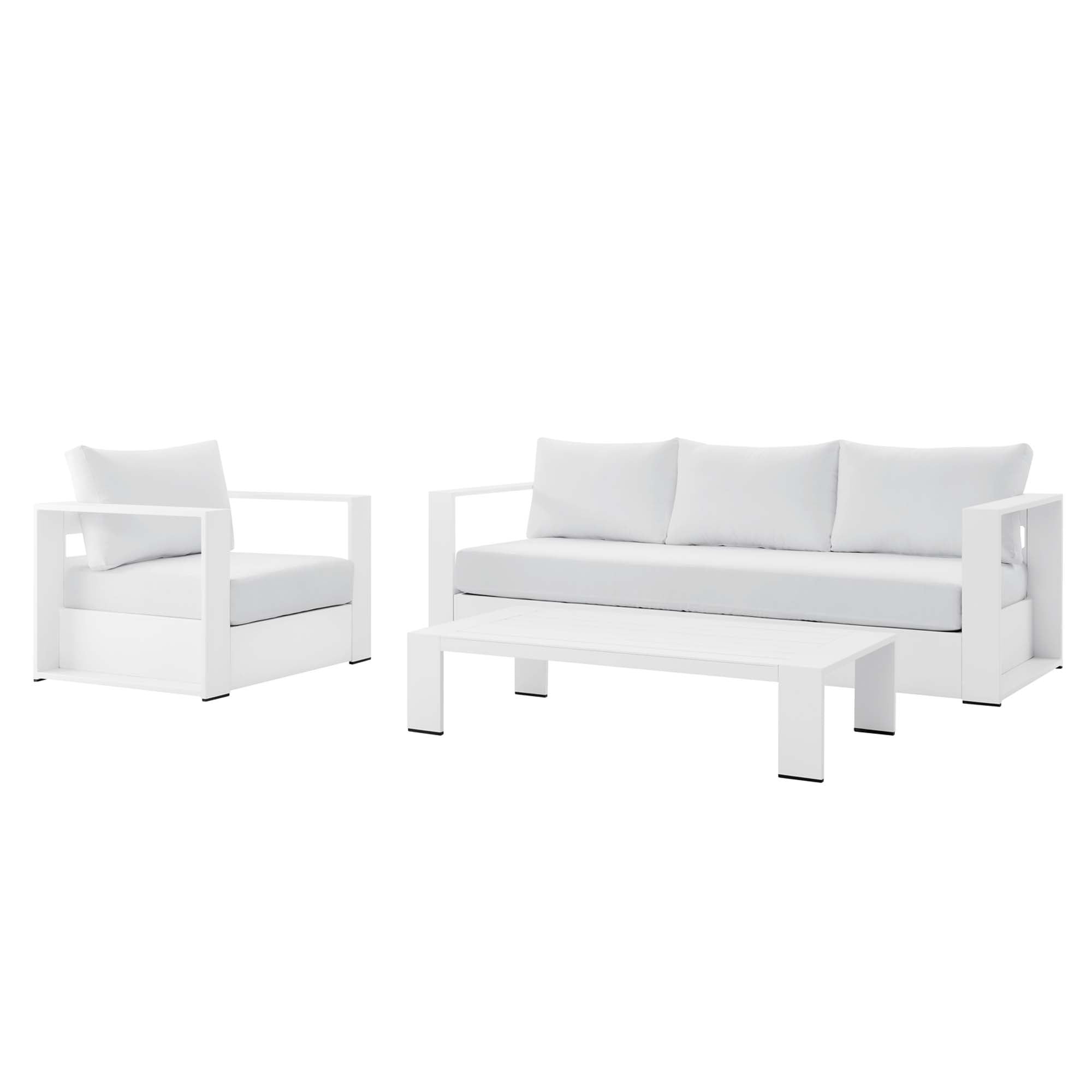 modern 3-Piece Outdoor Patio Powder-Coated Aluminum Set