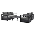 Tahoe 4-Piece Outdoor Patio Powder-Coated Aluminum Set - EEI-5749-GRY-CHA