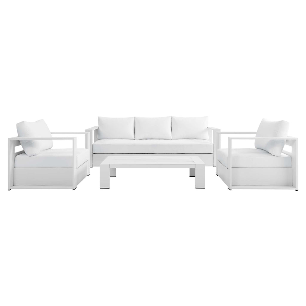 modern 4-Piece Outdoor Patio Powder-Coated Aluminum Set