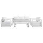 modern 4-Piece Outdoor Patio Powder-Coated Aluminum Set