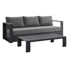 Tahoe 2-Piece Outdoor Patio Powder-Coated Aluminum Set - EEI-5750-GRY-CHA