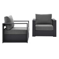modern 2-Piece Outdoor Patio Powder-Coated Aluminum Armchair Set