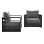 modern 2-Piece Outdoor Patio Powder-Coated Aluminum Armchair Set