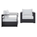 modern 2-Piece Outdoor Patio Powder-Coated Aluminum Armchair Set