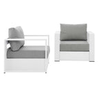 modern 2-Piece Outdoor Patio Powder-Coated Aluminum Armchair Set