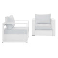 modern 2-Piece Outdoor Patio Powder-Coated Aluminum Armchair Set