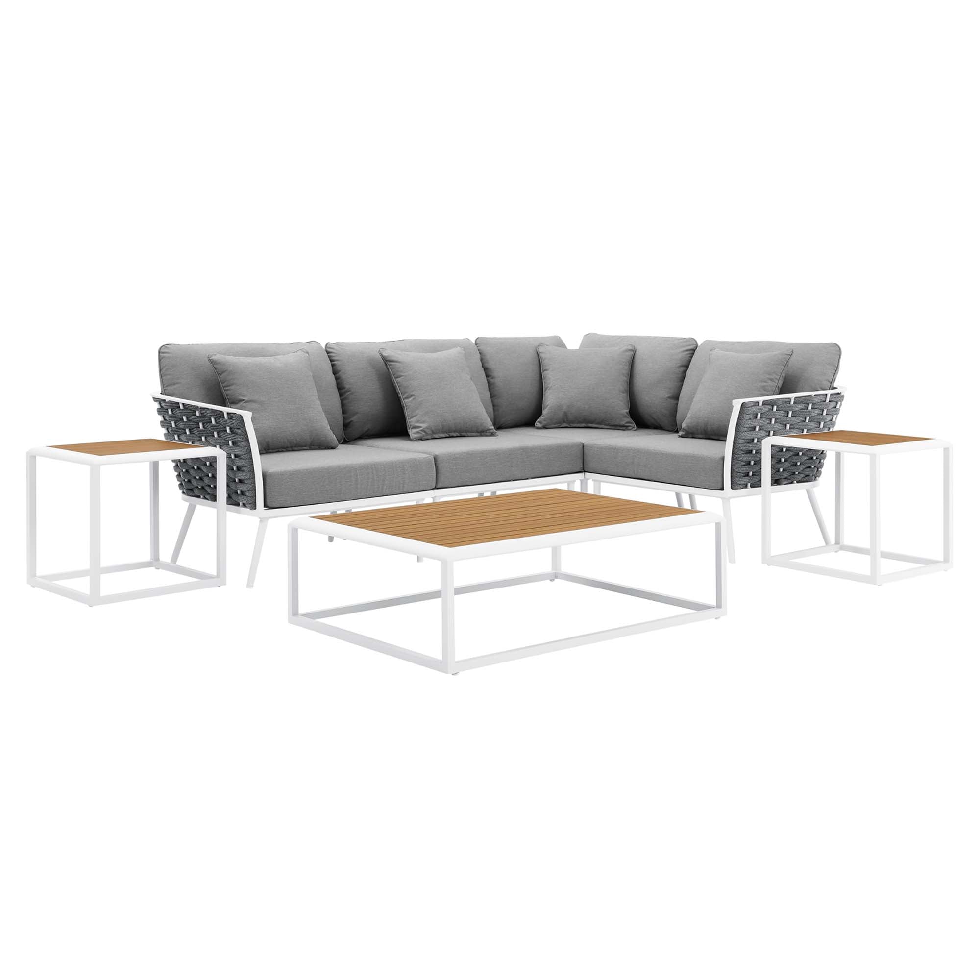outdoor 7 Piece Outdoor Patio Aluminum Sectional Sofa Set