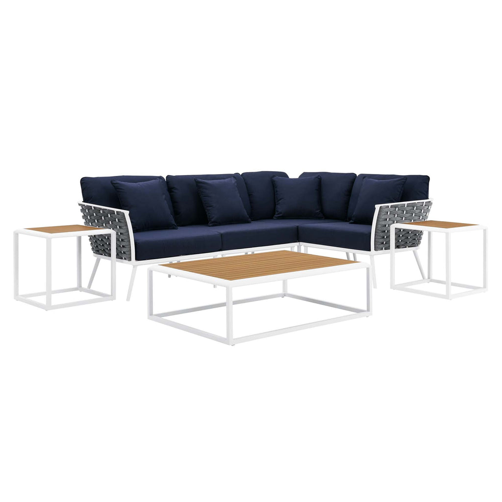 outdoor 7 Piece Outdoor Patio Aluminum Sectional Sofa Set