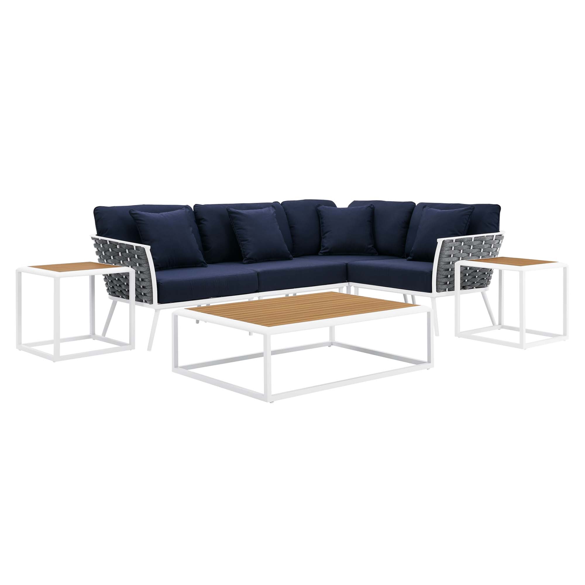 outdoor 7 Piece Outdoor Patio Aluminum Sectional Sofa Set