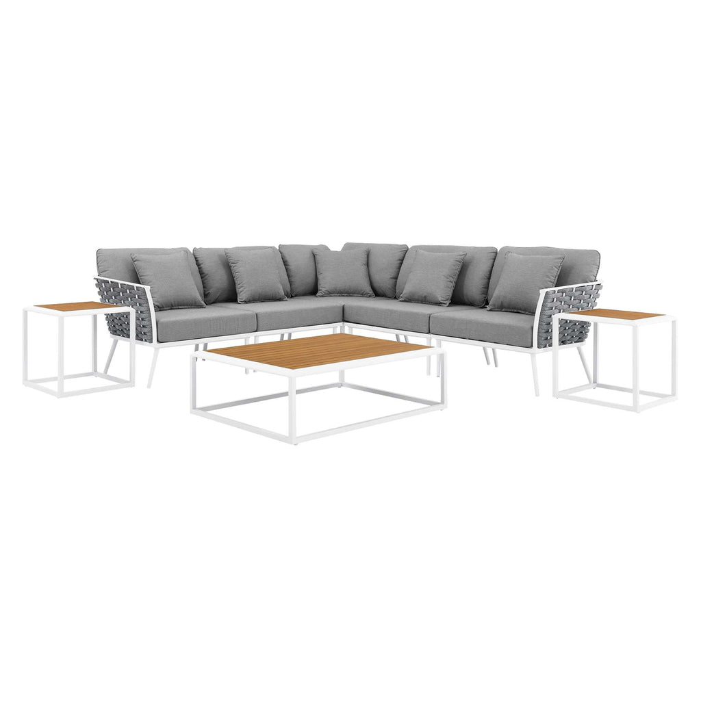 outdoor 8 Piece Outdoor Patio Aluminum Sectional Sofa Set