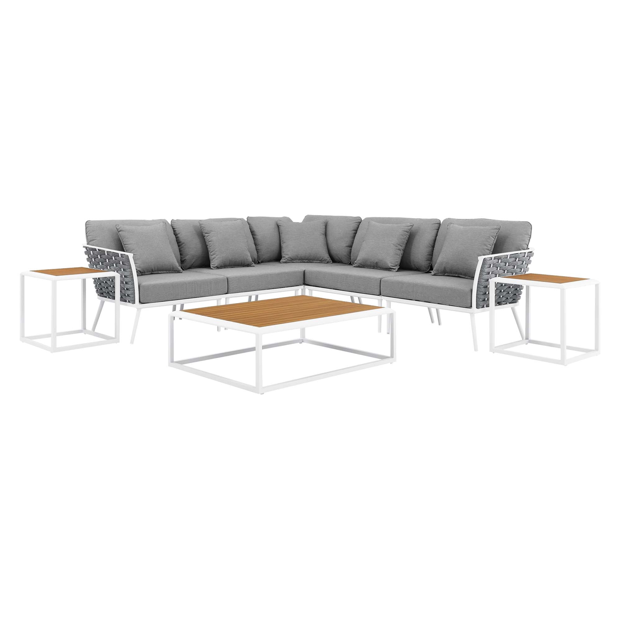 outdoor 8 Piece Outdoor Patio Aluminum Sectional Sofa Set