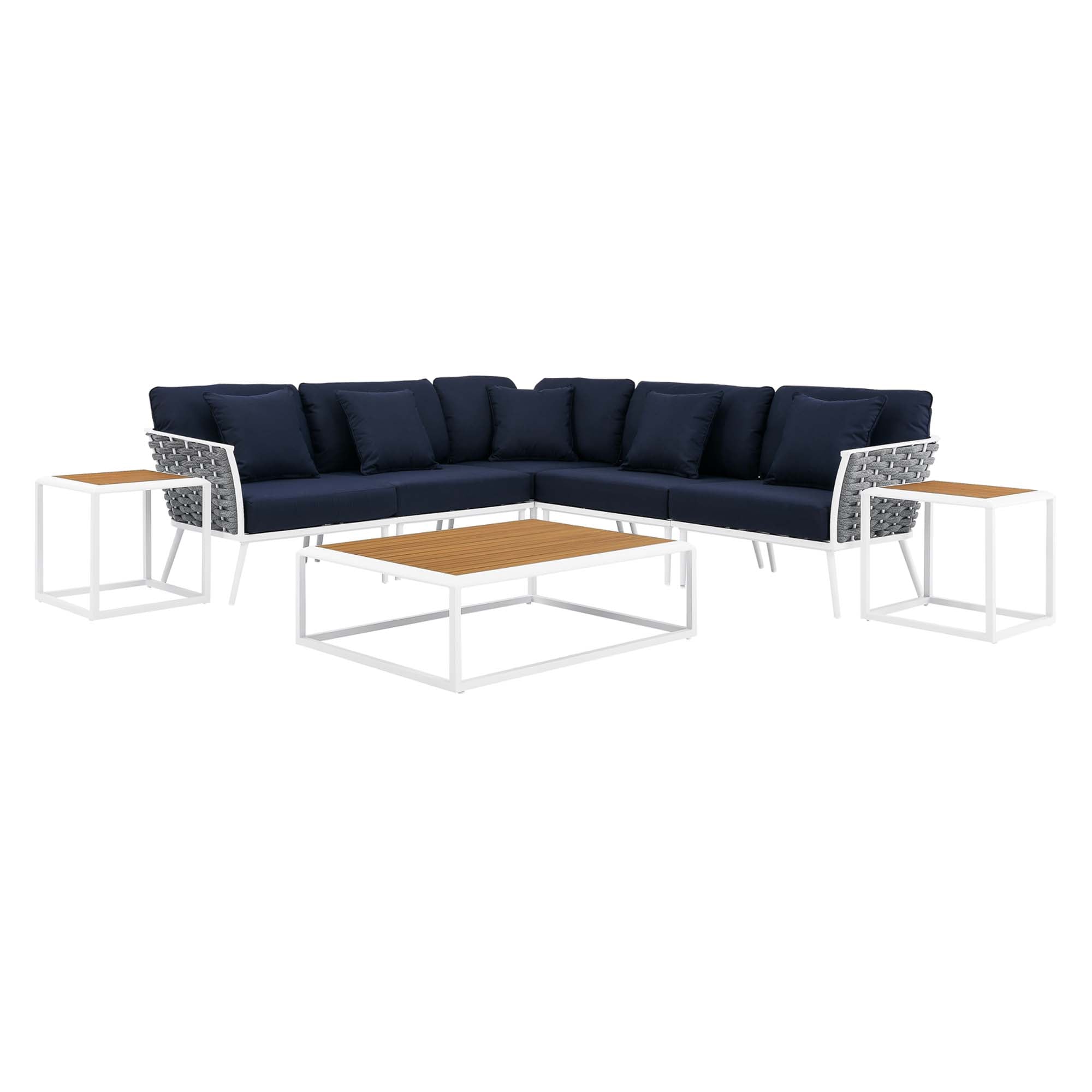 outdoor 8 Piece Outdoor Patio Aluminum Sectional Sofa Set