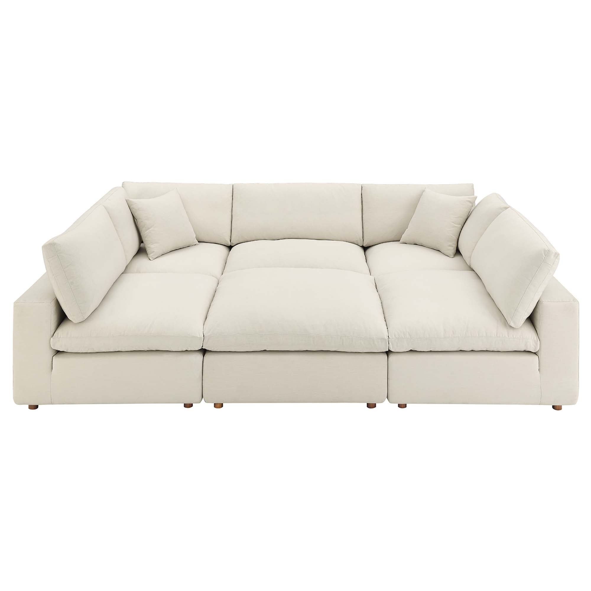 modular 6-Piece Down Filled Overstuffed Sectional Sofa