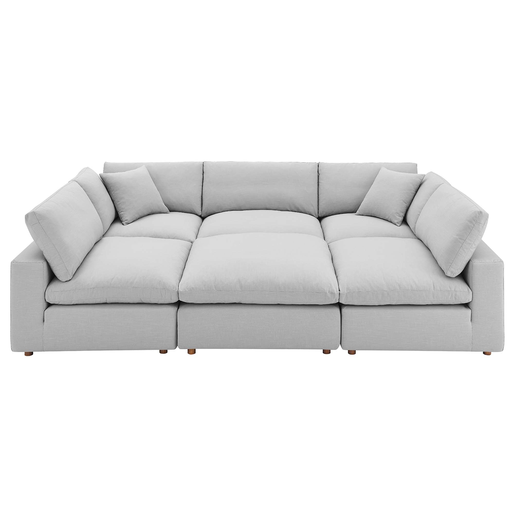 modular 6-Piece Down Filled Overstuffed Sectional Sofa