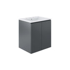 Bryn Wall-Mount Bathroom Vanity Basin Included - EEI-5777-GRY-WHI