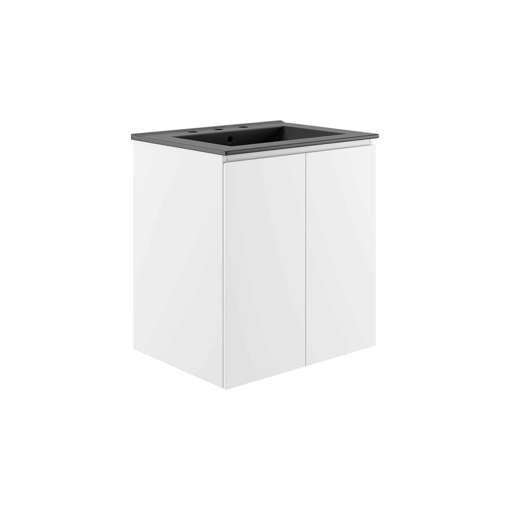 Bryn Wall-Mount Bathroom Vanity Basin Included - EEI-5777-WHI-BLK