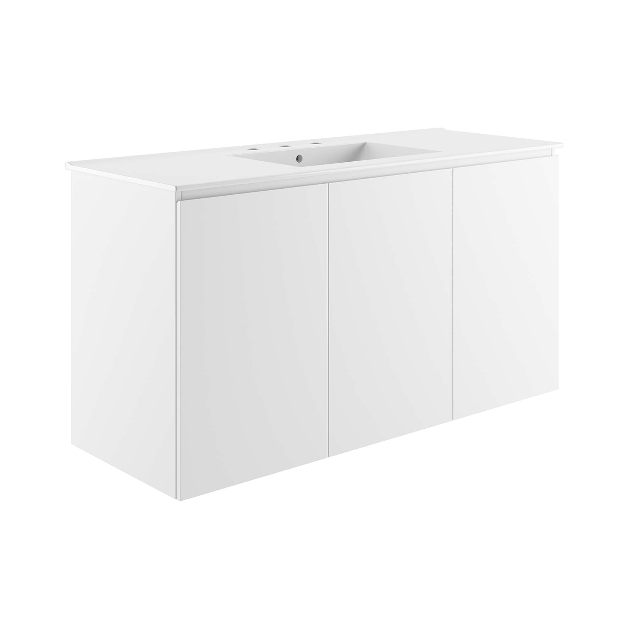 Bryn Wall-Mount Bathroom Vanity Basin Included - EEI-5780-WHI-WHI