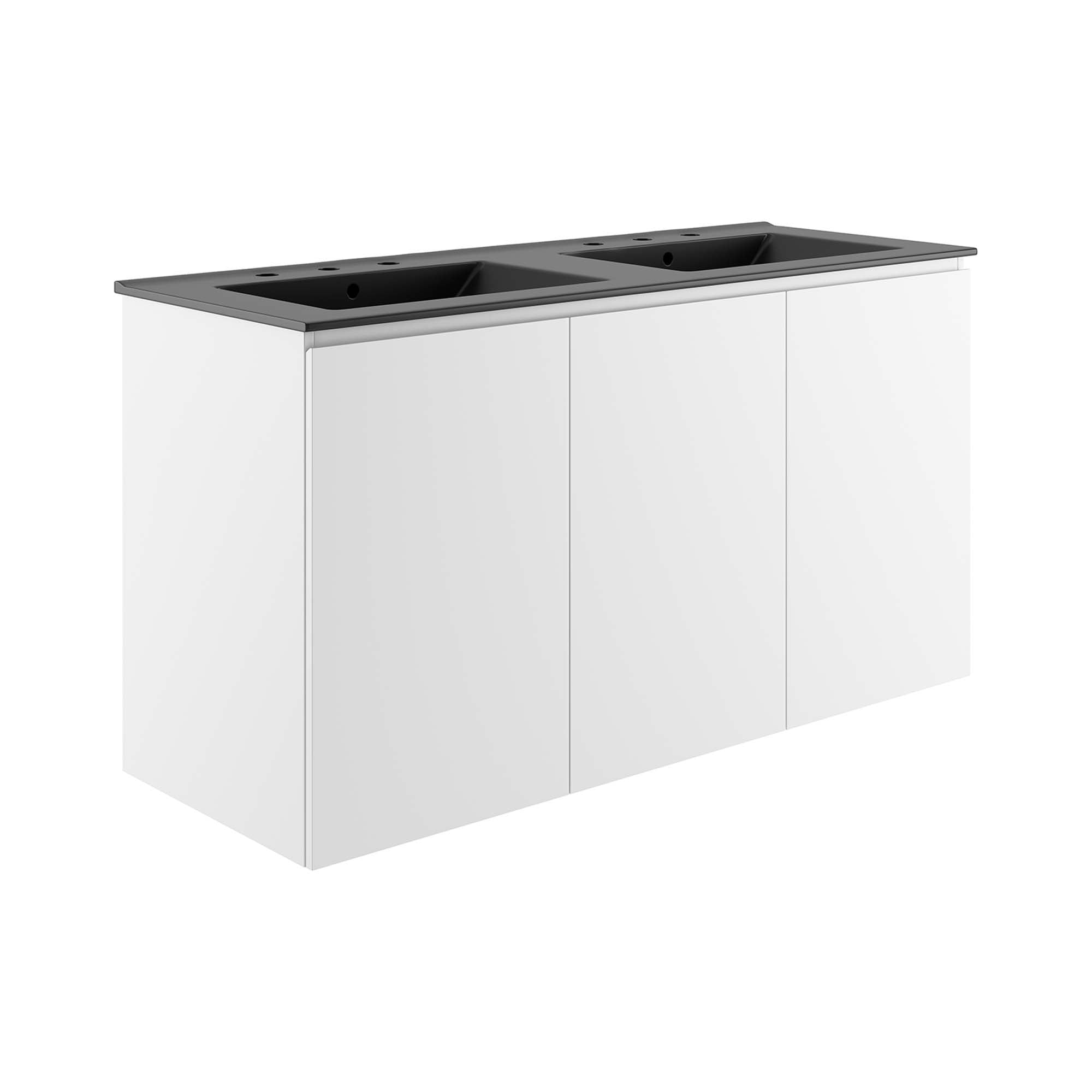 Bryn Wall-Mount Bathroom Vanity Basin Included - EEI-5781-WHI-BLK