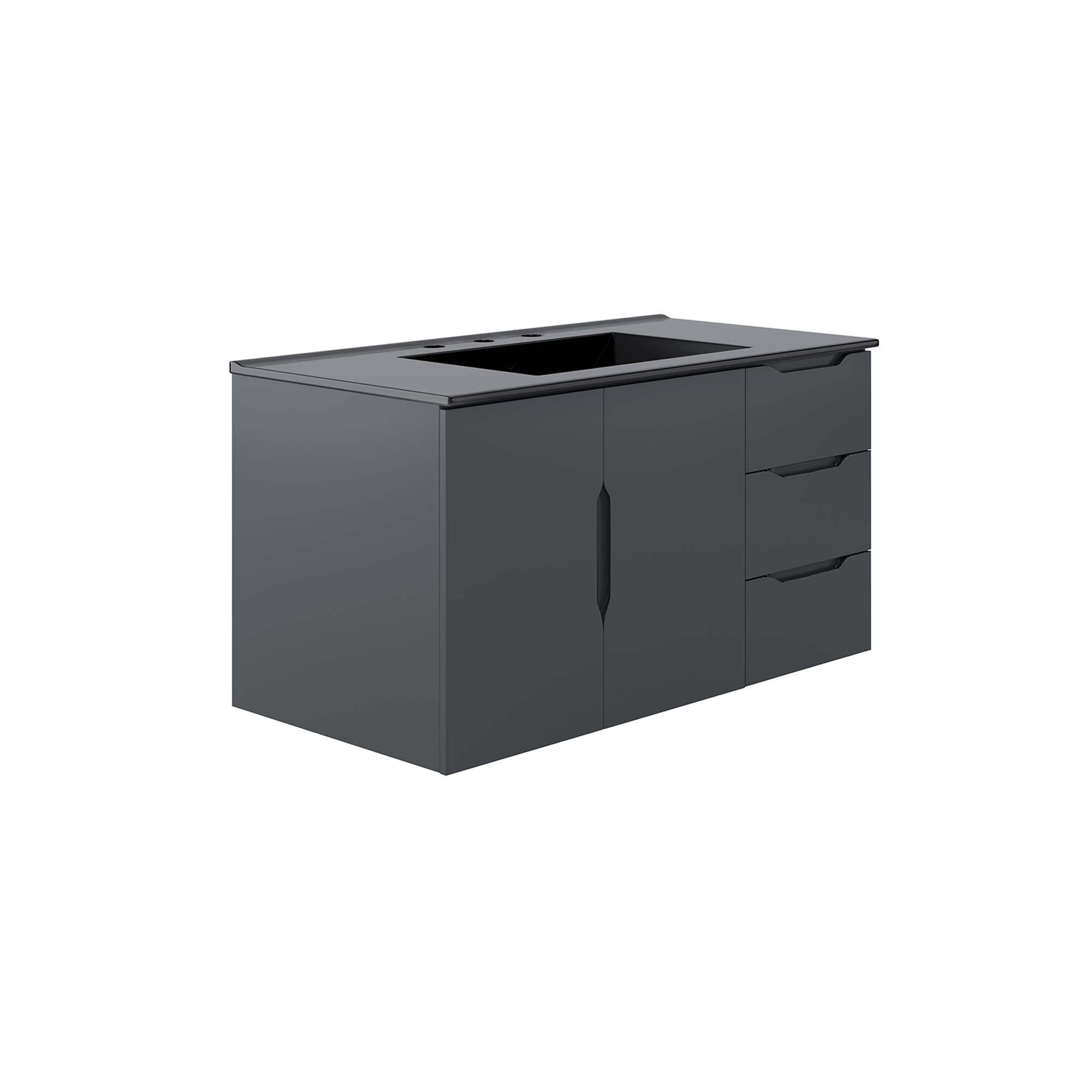 Vitality Bathroom Vanity Basin Included - EEI-5783-GRY-BLK