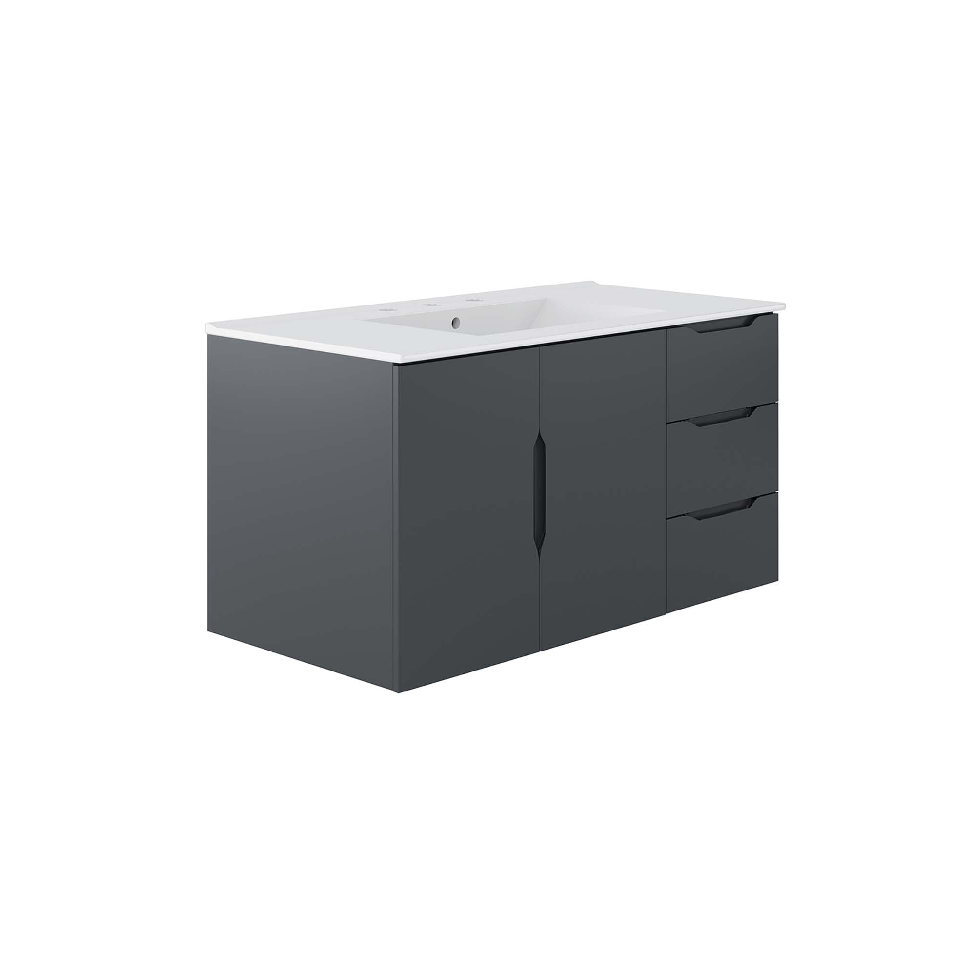 Vitality Bathroom Vanity Basin Included - EEI-5783-GRY-WHI