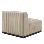 Conjure 4-Piece Channel Tufted Upholstered Fabric Sectional Sofa