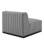 Conjure 4-Piece Channel Tufted Upholstered Fabric Sectional Sofa
