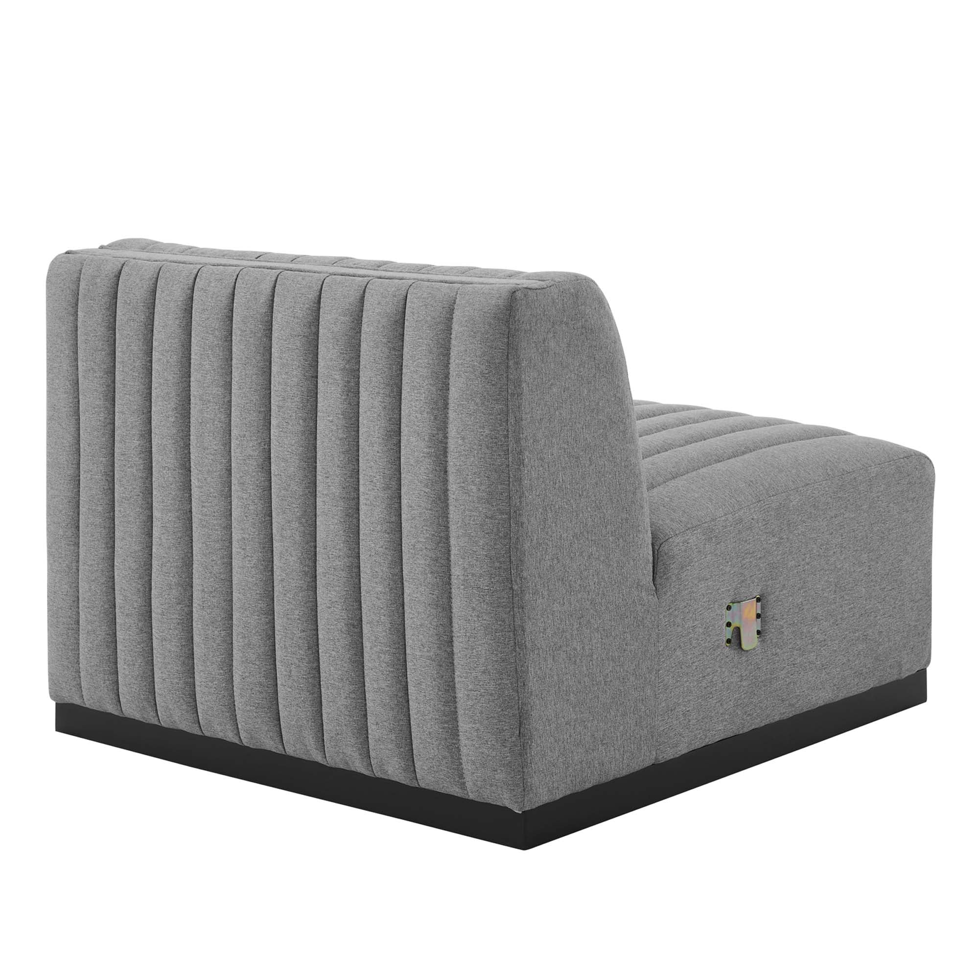 Conjure 4-Piece Channel Tufted Upholstered Fabric Sectional Sofa