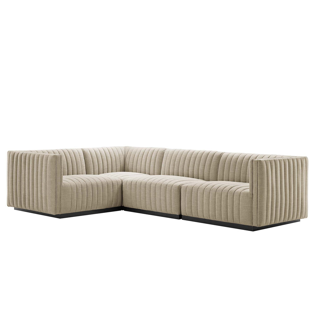 Conjure 6-Piece Channel Tufted Performance Velvet U-Shaped Sectional