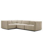 Conjure 6-Piece Channel Tufted Performance Velvet U-Shaped Sectional