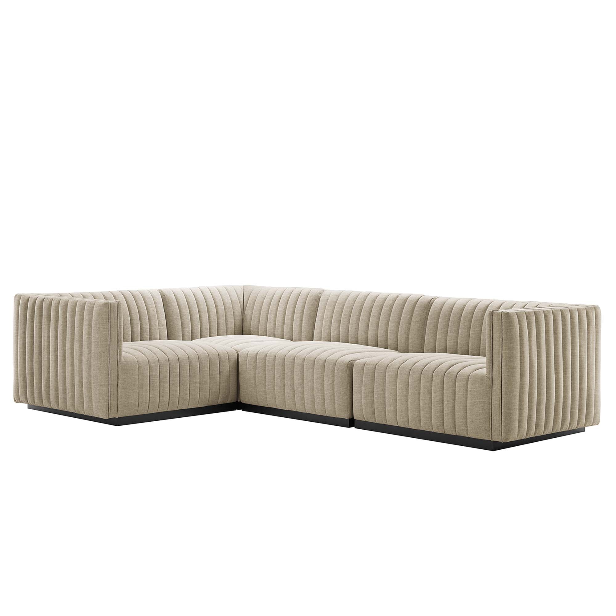 Conjure 6-Piece Channel Tufted Performance Velvet U-Shaped Sectional