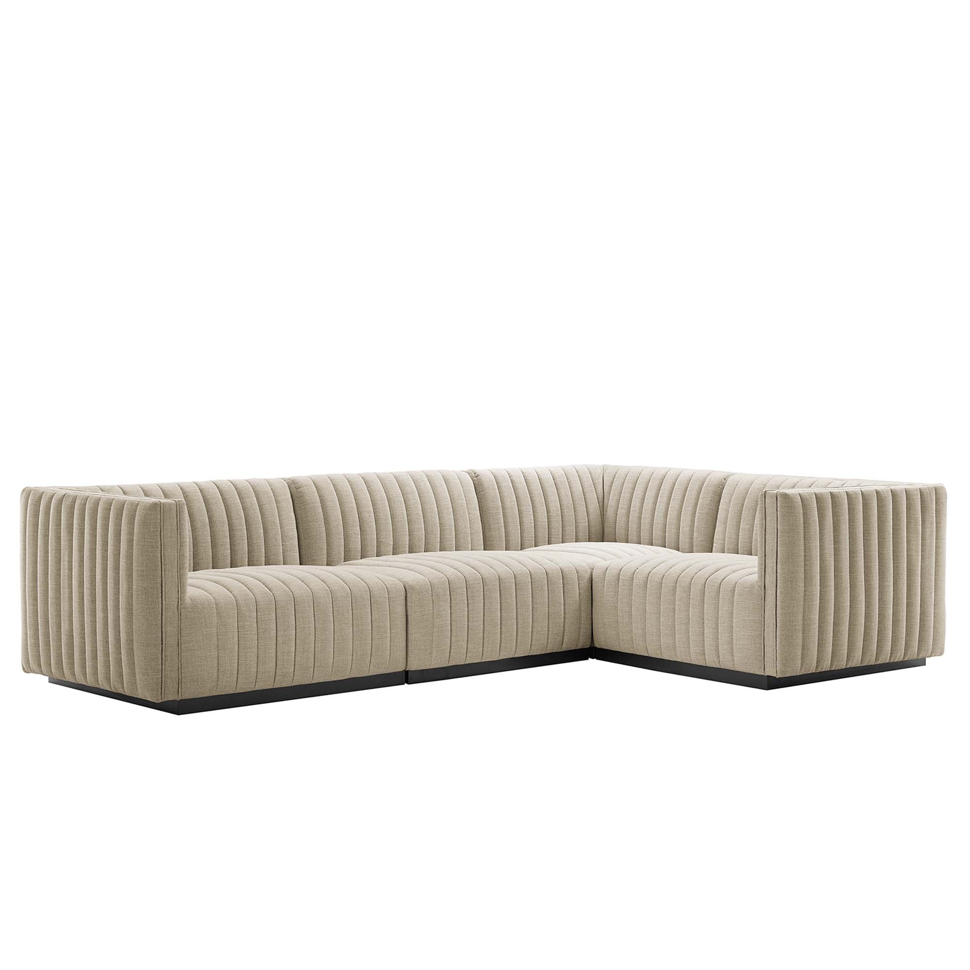 Conjure 6-Piece Channel Tufted Performance Velvet U-Shaped Sectional