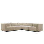 Conjure 6-Piece Channel Tufted Performance Velvet U-Shaped Sectional