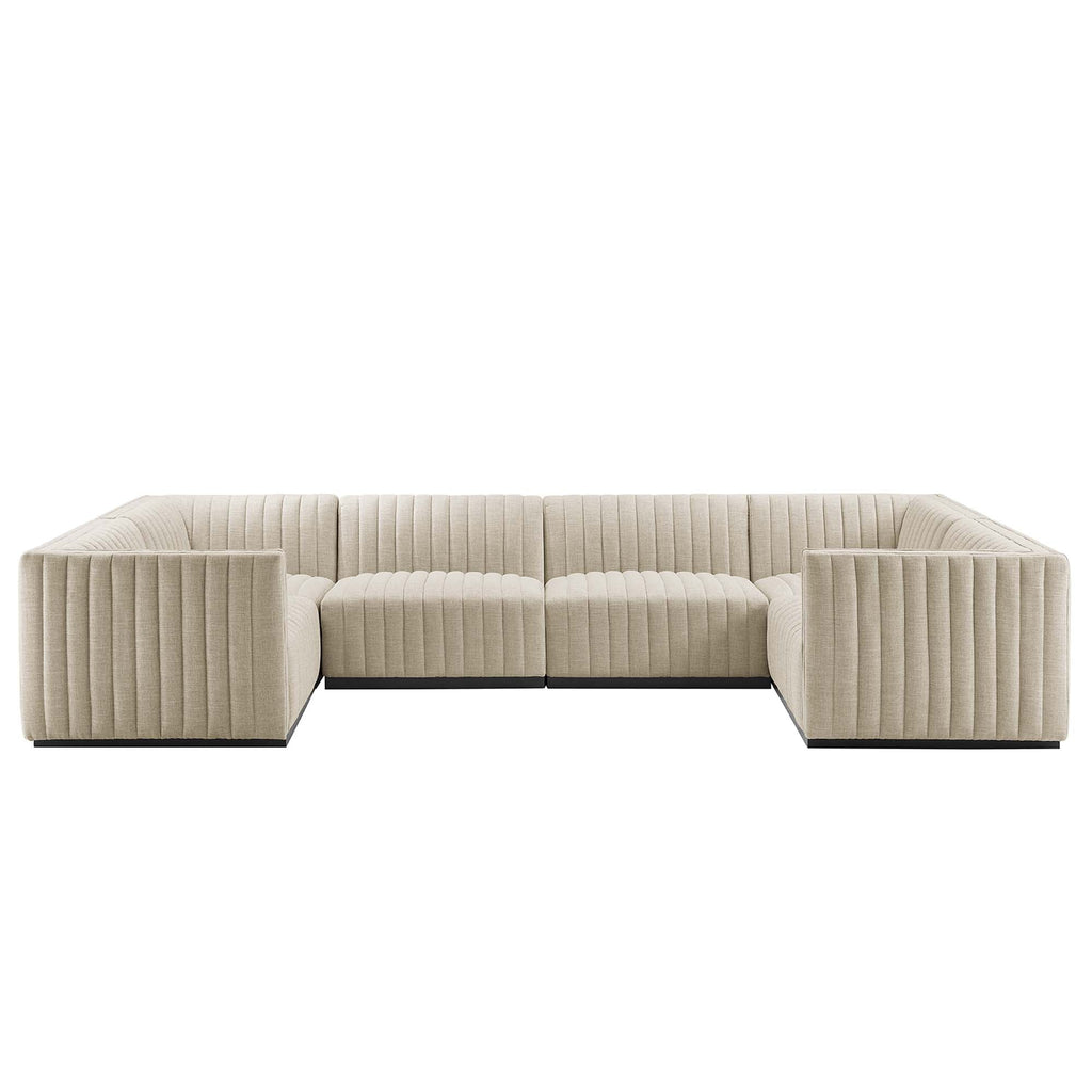 Conjure 6-Piece Channel Tufted Performance Velvet U-Shaped Sectional